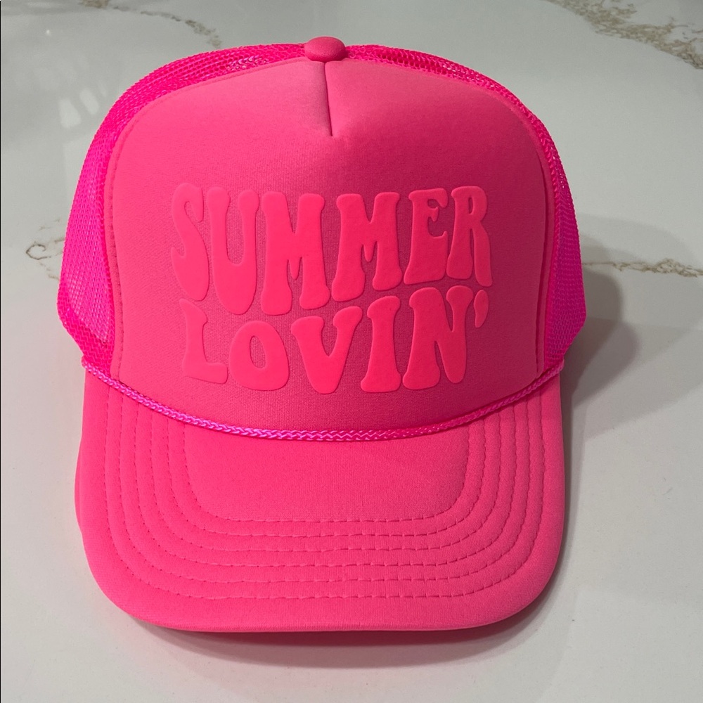 SUMMER LOVIN’ Bright Pink Trucker Hat